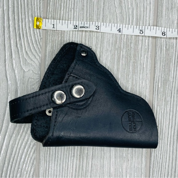 Bullseye leather holster with clip tactical belt accessory snap quick release - Picture 4 of 4